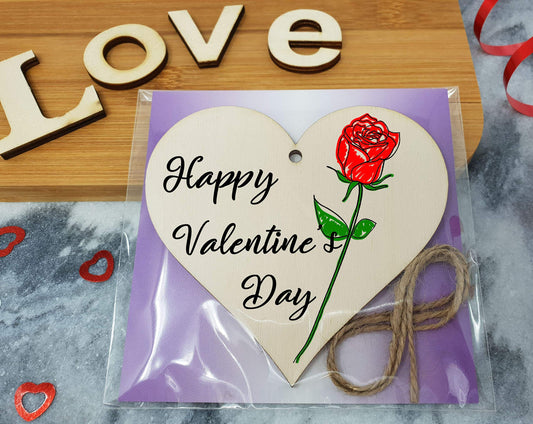 The Plum Penguin Handmade Wooden Hanging Heart Plaque Valentine's Gift for someone special boyfriend girlfriend husband wife romantic keepsake