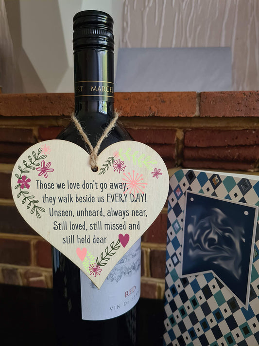 The Plum Penguin Handmade Wooden Hanging Heart Plaque Gift Those We Love Held Dear Missing You Bereavement In Memory Keepsake Wall Hanger