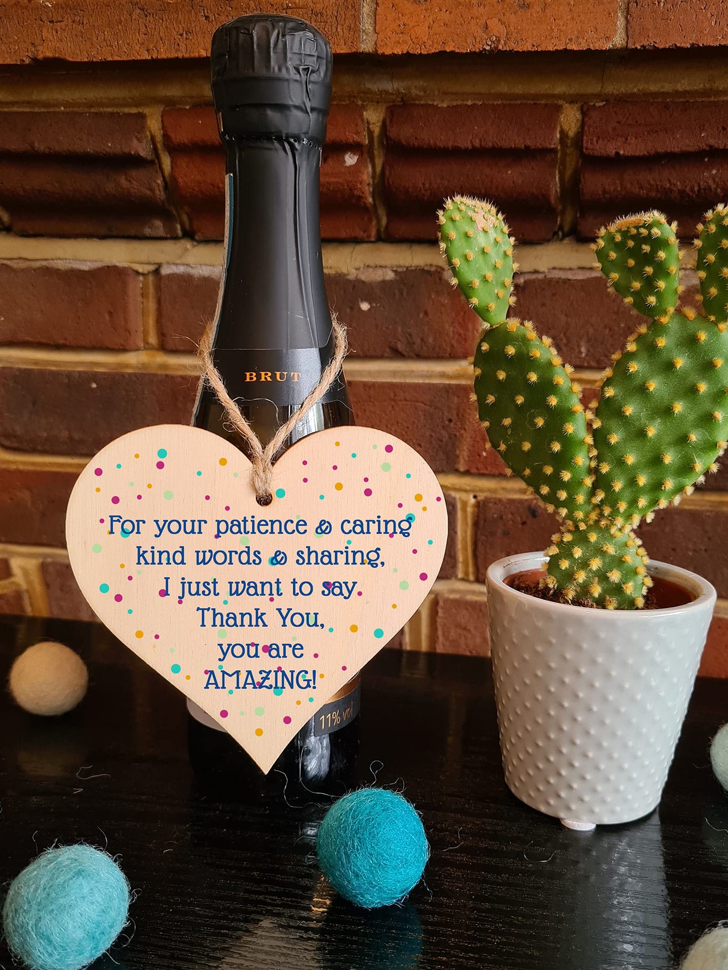 The Plum Penguin Handmade Wooden Hanging Heart Plaque Gift Thank You Amazing Friendship Teacher Colleague Present Card Alternative