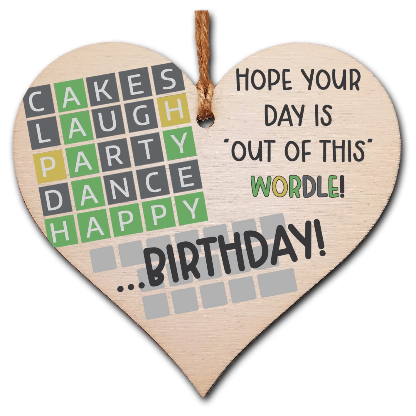 The Plum Penguin Handmade Wooden Hanging Heart Plaque Gift Happy Birthday Hope its out of this world Wordle Fun Words