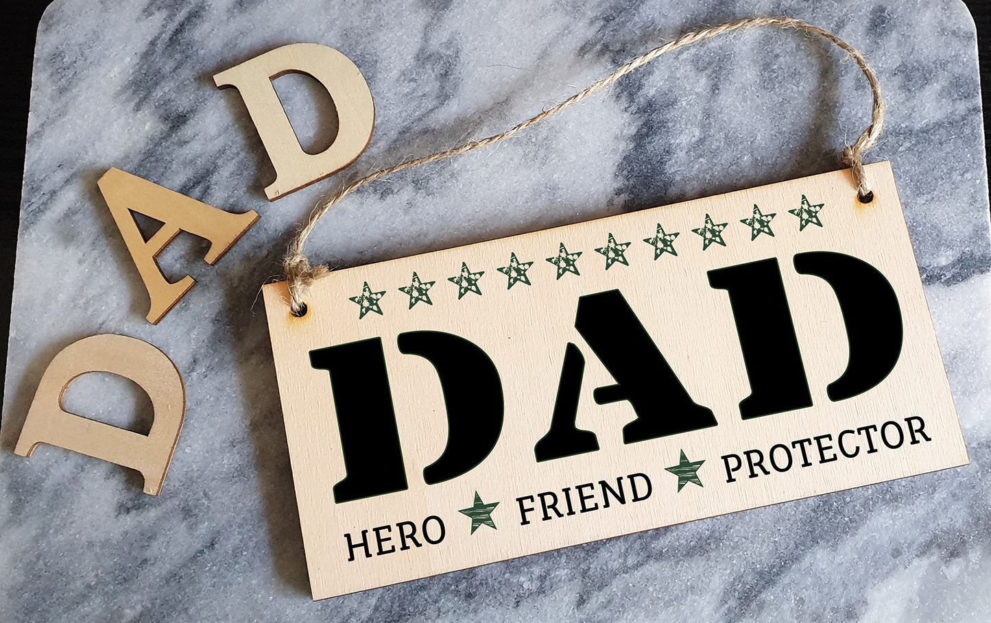 The Plum Penguin Handmade Wooden Hanging Wall Plaque Dad Hero Friend Protector Sentimental Gift Father's Day Office Man Cave