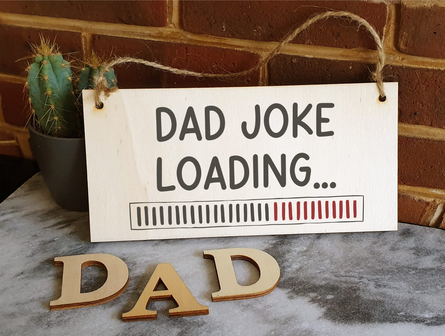 The Plum Penguin Handmade Wooden Hanging Wall Plaque Dad Joke Loading Funny Novelty Sign Man Cave Office