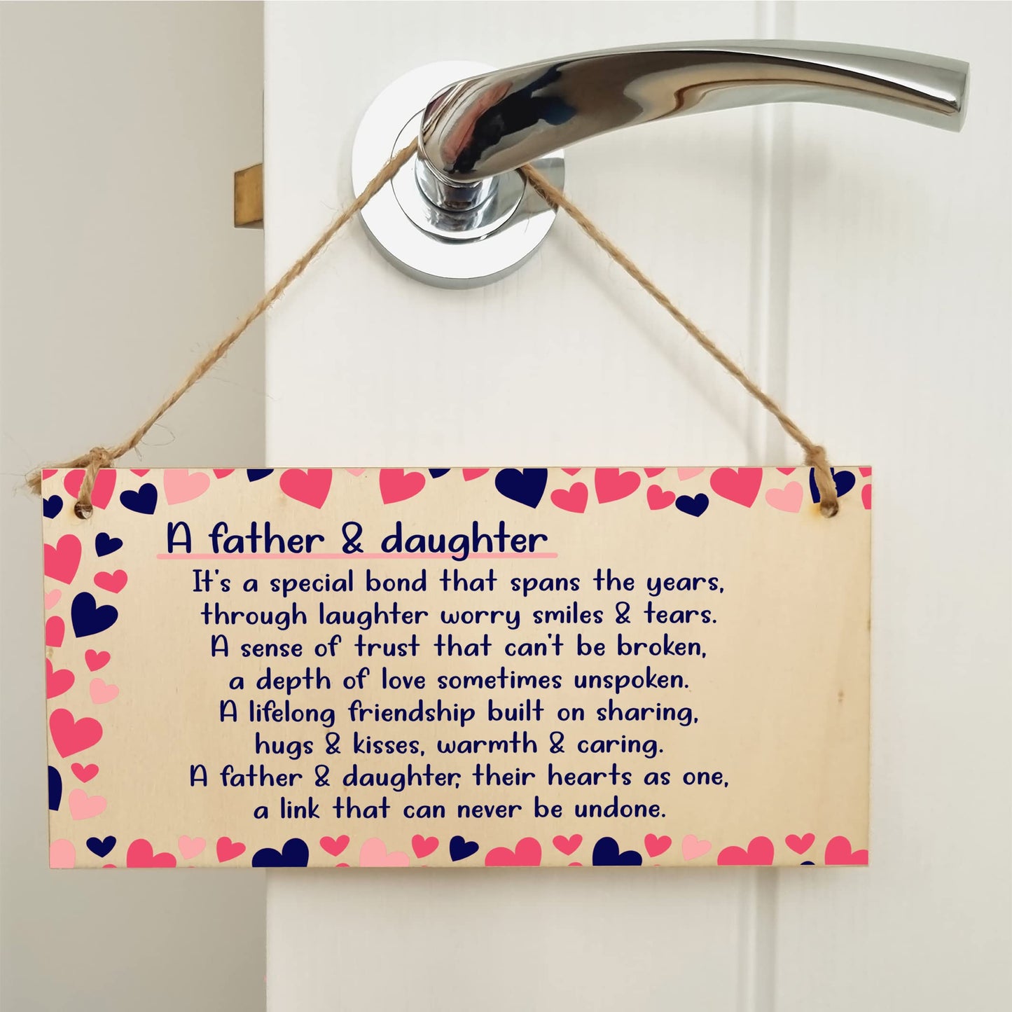 The Plum Penguin Handmade Wooden Hanging Wall Plaque Daddy Daughter Special Bond Hugs Kisses Decorative Sentimental Gift Father's Day
