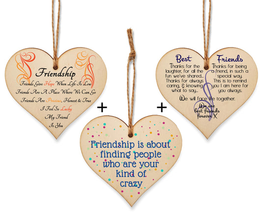 The Plum Penguin Cherished Ties Three Distinct Heart Shaped Friendship Plaques