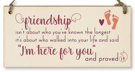 The Plum Penguin Handmade Wooden Hanging Wall Plaque Friendship Isn't Who You've Known Longest Proved It Sentimental Gift Sign