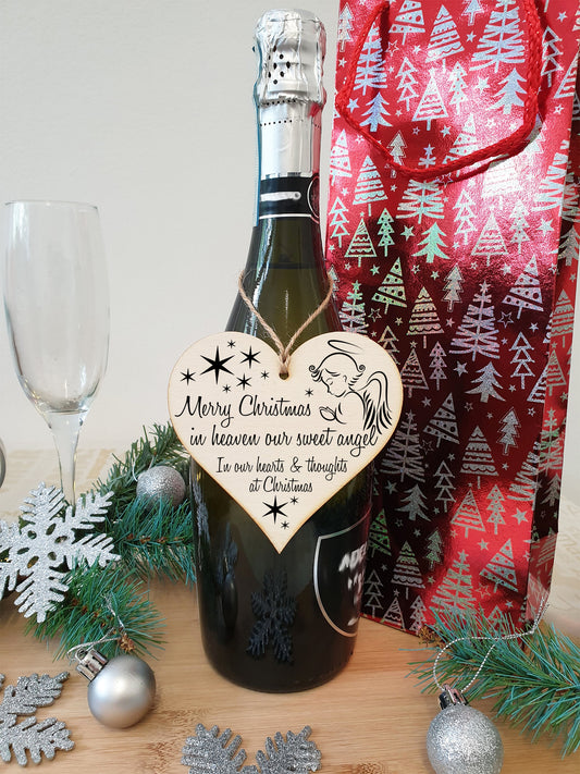 Handmade Christmas Hanging Wooden Heart Plaque Decoration Gift to Remember Lost Loved Ones festive bauble