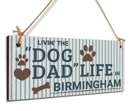 Dog Lover's Hanging Wooden Sign – Handmade Rustic Decor for Birmingham Homes