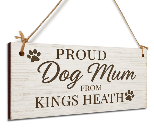 Dog Lover's Hanging Wooden Sign – Handmade Rustic Decor for Kings Heath Homes