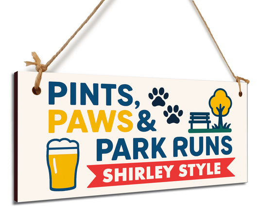 Dog Lover's Hanging Wooden Sign – Handmade Rustic Decor for Shirley Homes