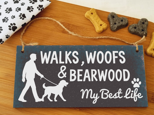 Dog Lover's Hanging Wooden Sign – Handmade Rustic Decor for Bearwood Homes