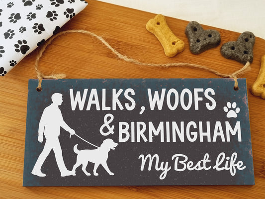 Dog Lover's Hanging Wooden Sign – Handmade Rustic Decor for Birmingham Homes