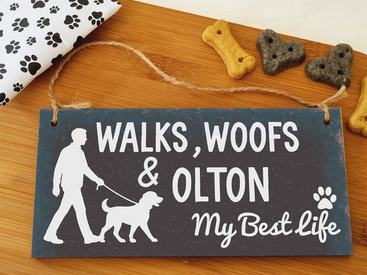 Dog Lover's Hanging Wooden Sign – Handmade Rustic Decor for Olton Homes