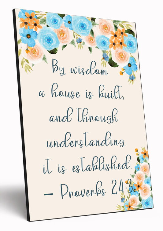 Christian Bible Verse A4 Wooden Plaque Print Sign Wall Art for Home Decor Gifts for Women Inspirational Comforting Family
