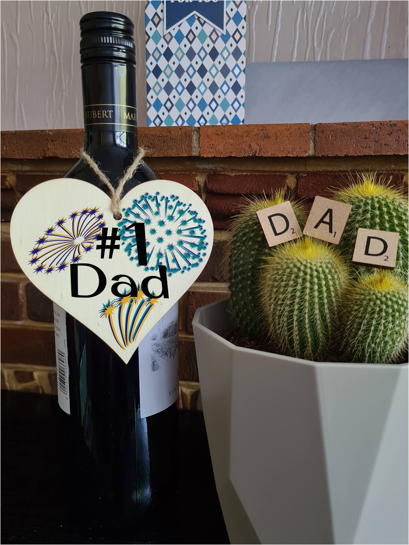 Handmade Wooden Hanging Heart Plaque Gift for Dad this Fathers Day Novelty Fun Thoughtful Keepsake