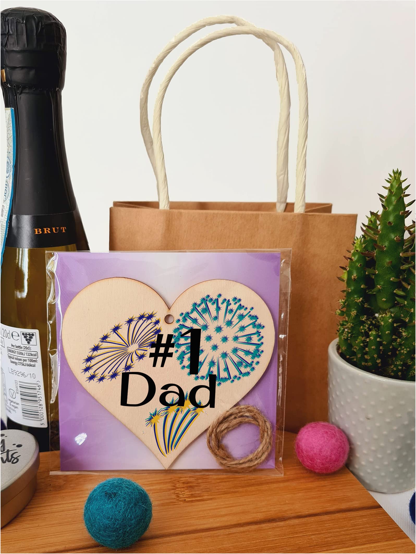 Handmade Wooden Hanging Heart Plaque Gift for Dad this Fathers Day Novelty Fun Thoughtful Keepsake