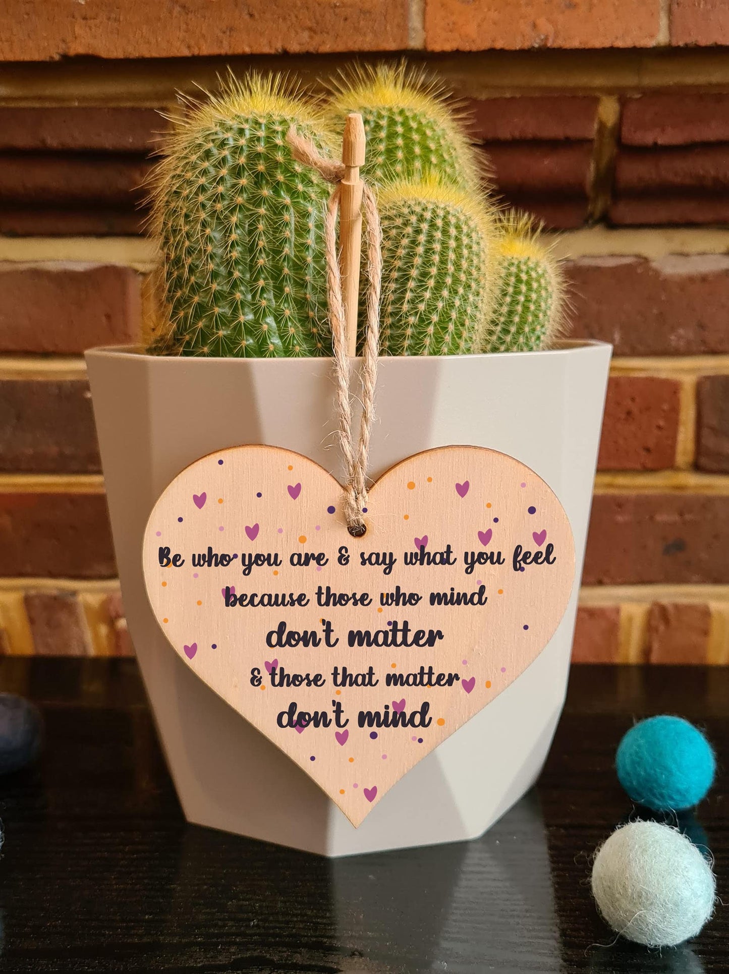 The Plum Penguin Handmade Wooden Hanging Heart Plaque Gift Be Who You Are Feel Inspirational Wall Hanger Card Alternative Motivational Present