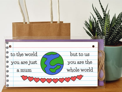 Handmade Wooden Hanging Wall Plaque To the World Just a Mum To Us the World Sentimental Gift Sign Mother's Day