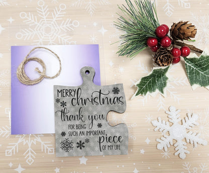 The Plum Penguin Christmas Hanging Jigsaw Puzzle Piece Gift Tag Thank You important Piece Bauble Sign Ornament