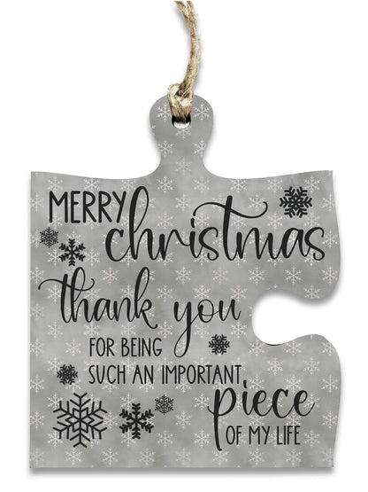 The Plum Penguin Christmas Hanging Jigsaw Puzzle Piece Gift Tag Thank You important Piece Bauble Sign Ornament