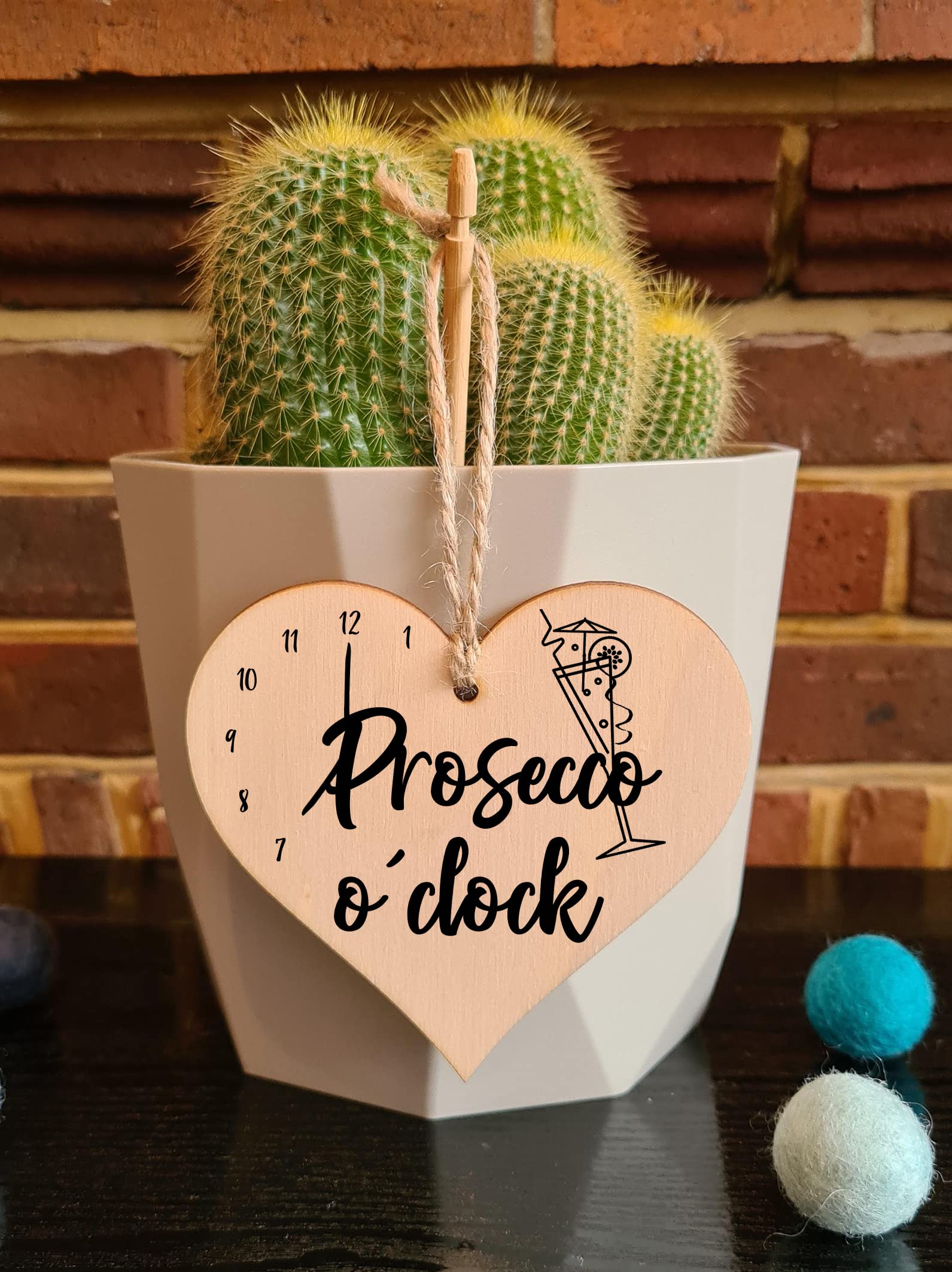 Handmade Wooden Hanging Heart Plaque Gift Perfect for Prosecco Lovers Novelty Funny Keepsake