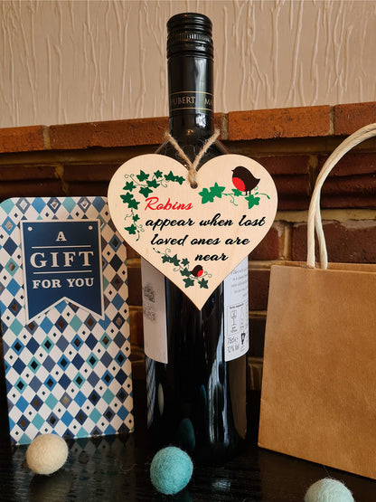 Handmade Wooden Hanging Heart Plaque Gift to Remember Lost Loved Ones