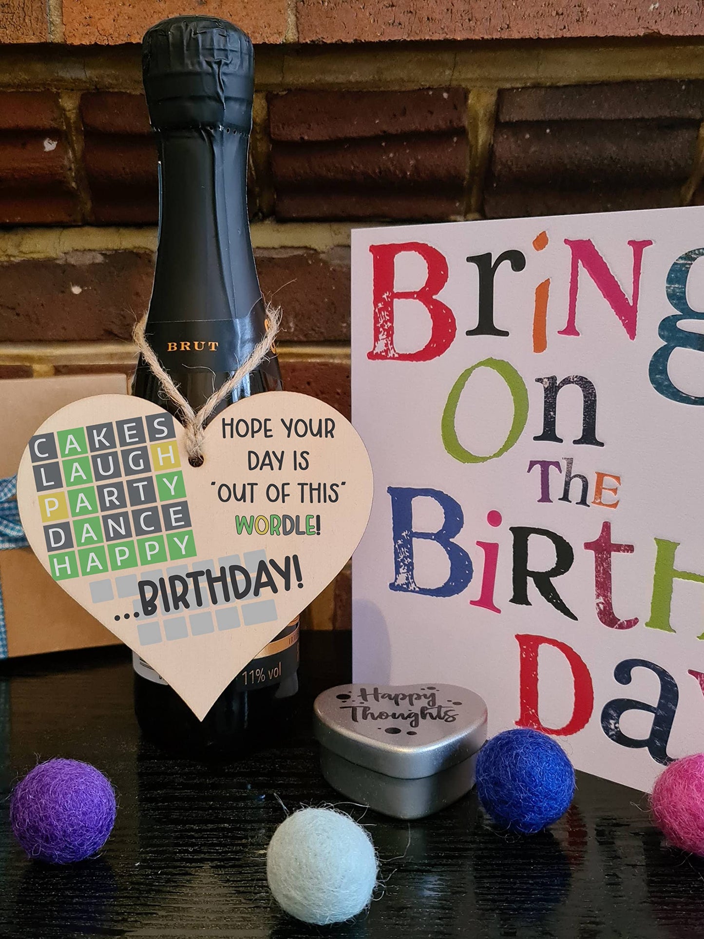 The Plum Penguin Handmade Wooden Hanging Heart Plaque Gift Happy Birthday Hope its out of this world Wordle Fun Words