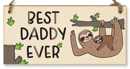 The Plum Penguin Handmade Wooden Hanging Wall Plaque Best Daddy Ever Decorative Sentimental Gift Father's Day Office Man Cave