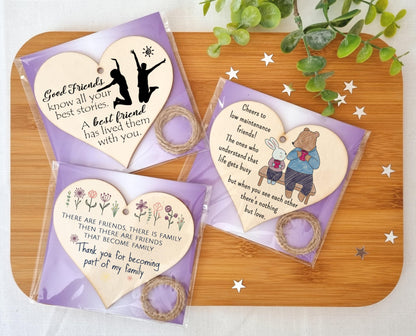 The Plum Penguin Forever Friends Elegant Set of Three Heart Friendship Plaques