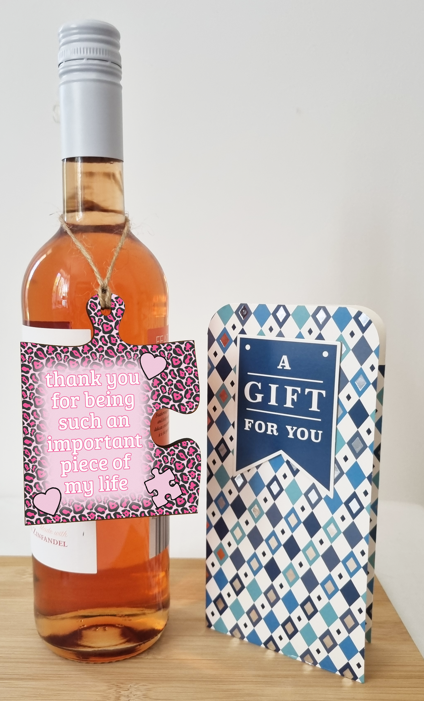 Thank You Important Piece of my Life Jigsaw Puzzle Shaped Leopard Print Decorative Hanging Plaque Sign Friendship Gift for Her