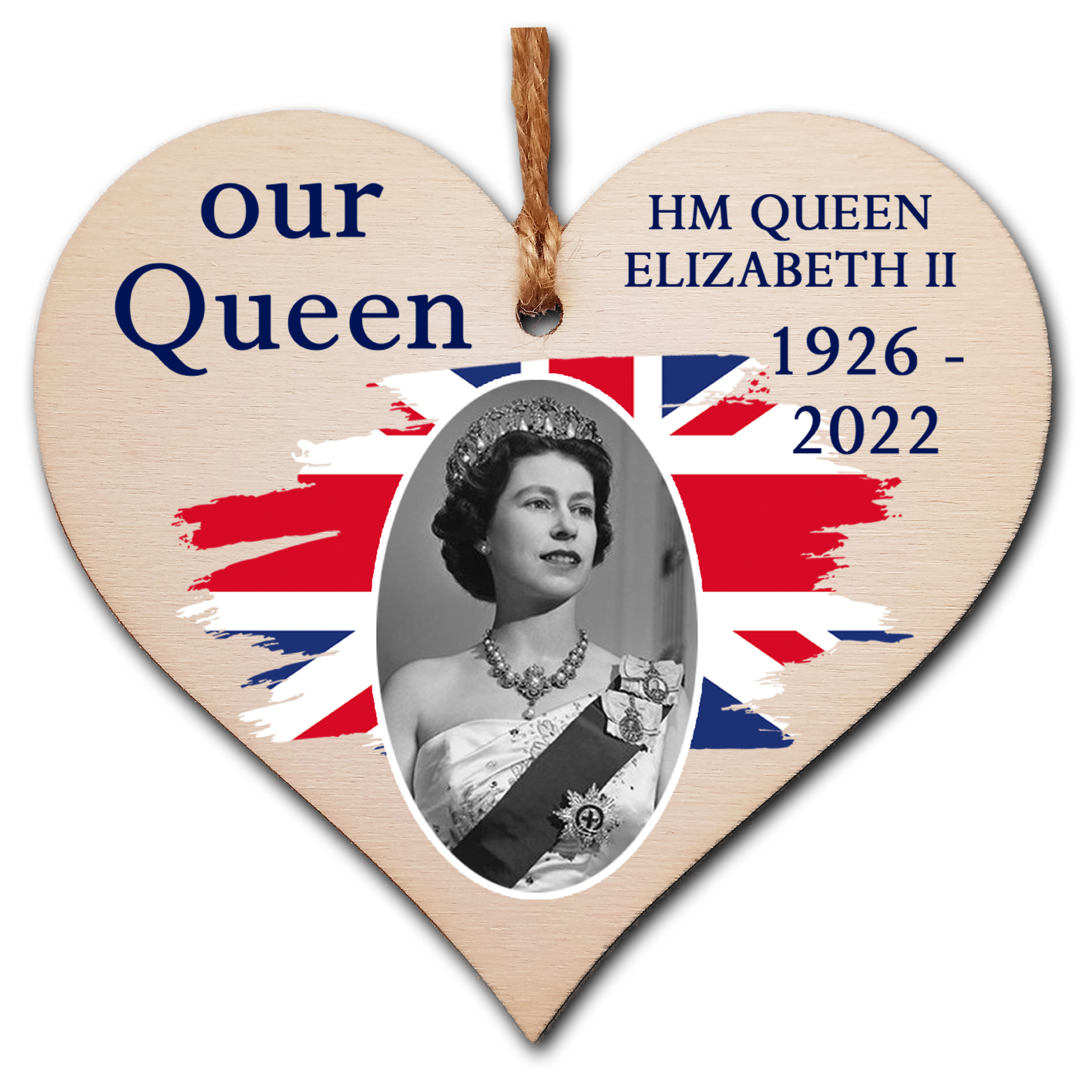Queen Elizabeth II 1926-2022 Memorial Keepsake in Remembrance Her Majesty RIP Our Queen Handmade Wooden Hanging Wall Plaque