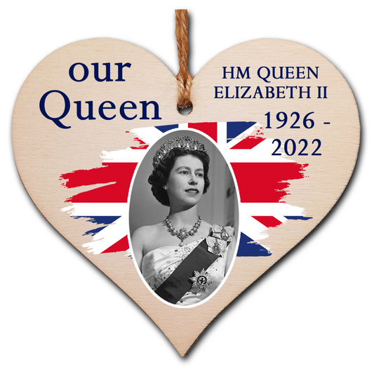 Queen Elizabeth II 1926-2022 Memorial Keepsake in Remembrance Her Majesty RIP Our Queen Handmade Wooden Hanging Wall Plaque