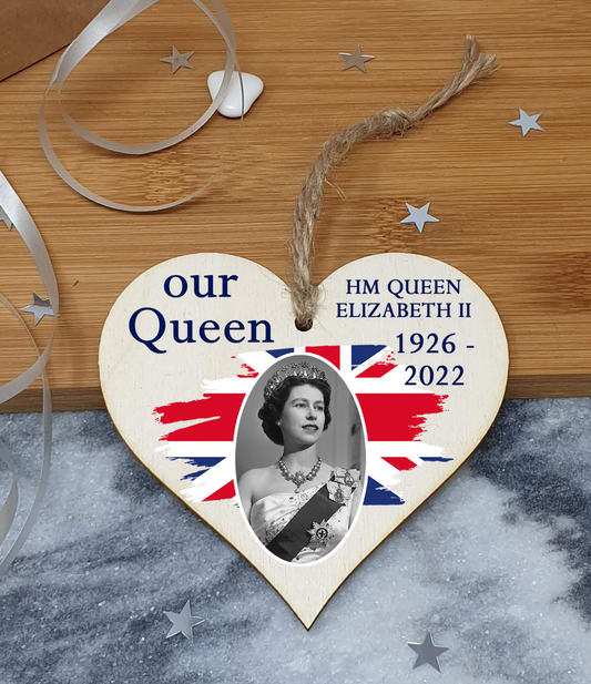 Queen Elizabeth II 1926-2022 Memorial Keepsake in Remembrance Her Majesty RIP Our Queen Handmade Wooden Hanging Wall Plaque
