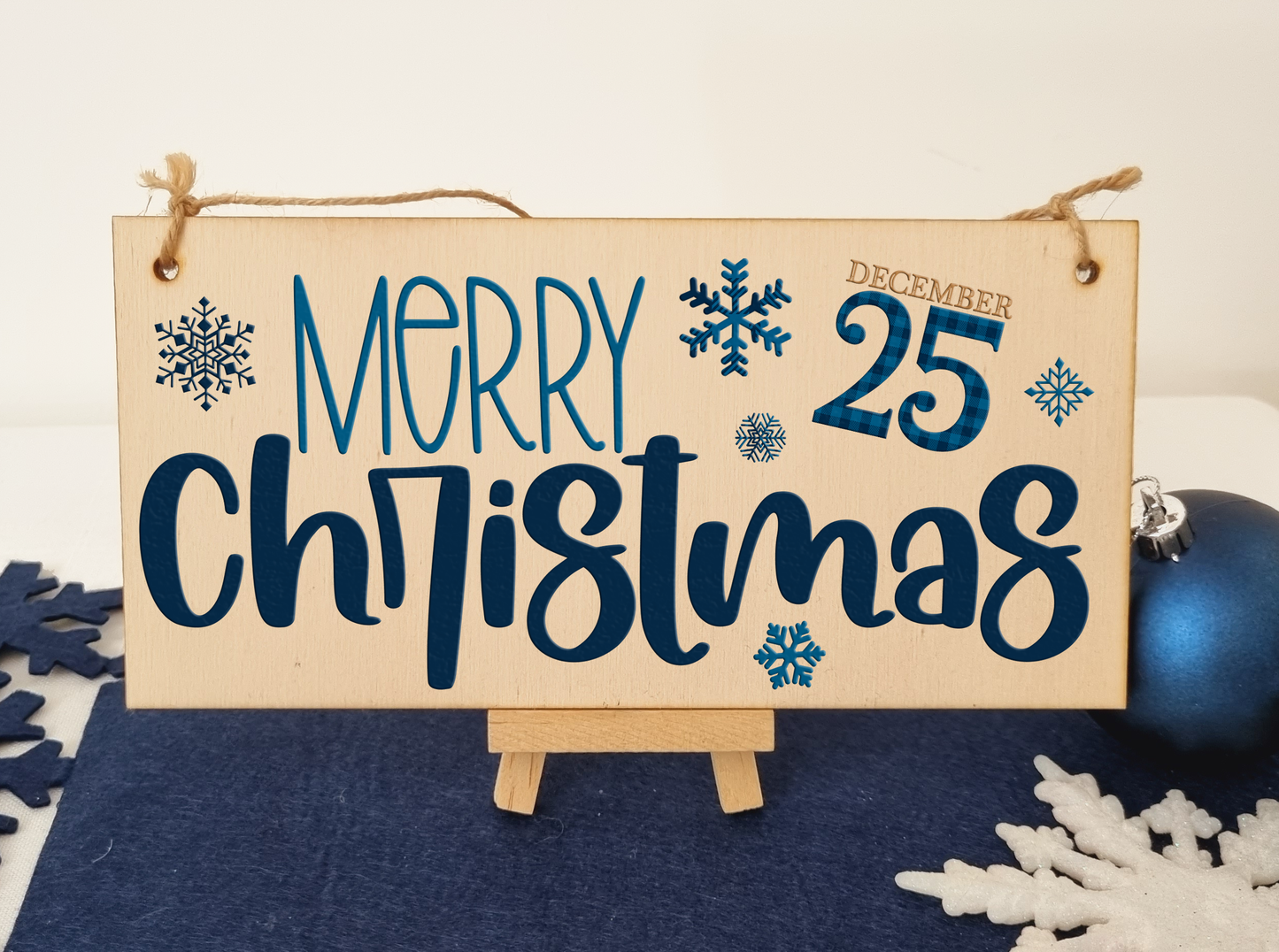 Merry Christmas Decorative Xmas Sign Modern Saying Handmade Wooden Hanging Wall Plaque Gift Decoration Home