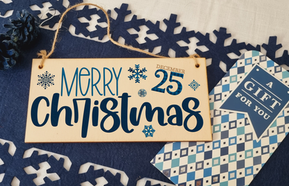Merry Christmas Decorative Xmas Sign Modern Saying Handmade Wooden Hanging Wall Plaque Gift Decoration Home
